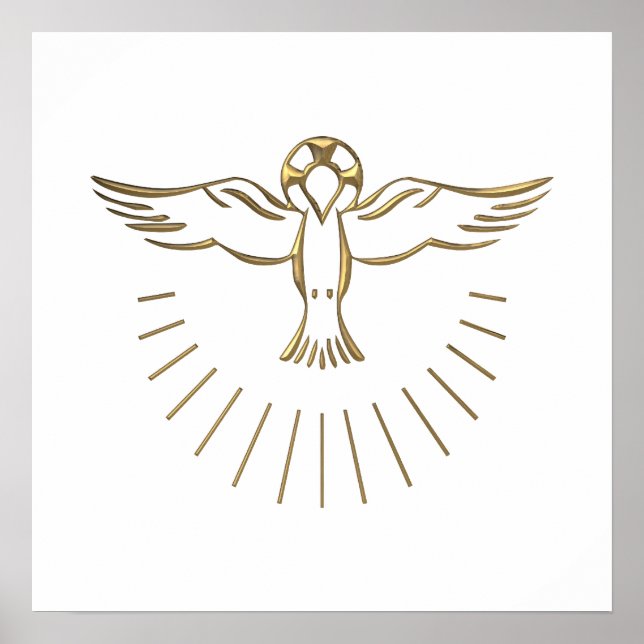 Goldener "3-D" Aufstieg des Heiligen Geistes Poster (Vorne)