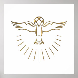 Goldener "3-D" Aufstieg des Heiliger Geist Poster