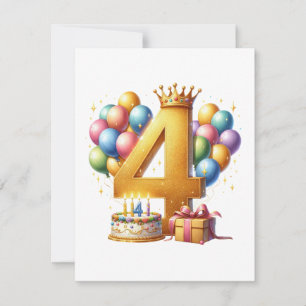 Goldener 4. Geburtstag Einladung