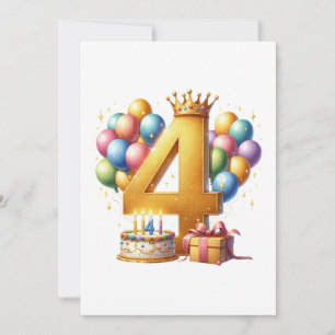 Goldener 4. Geburtstag Einladung