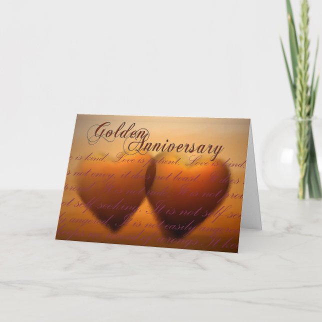 Goldener 50-jähriger Jahrestag Karte (Vorderseite)