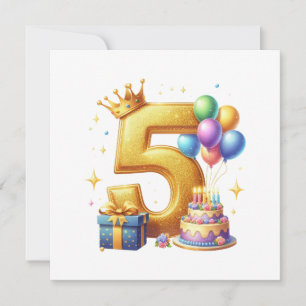 Goldener 5. Geburtstag Einladung