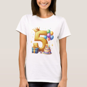 Goldener 5. Geburtstag T-Shirt