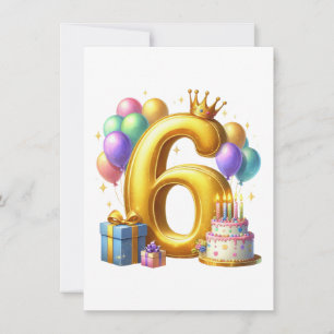 Goldener 6. Geburtstag Einladung