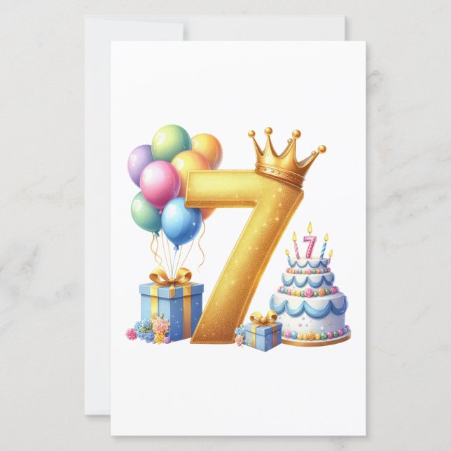 Goldener 7. Geburtstag (Vorderseite)