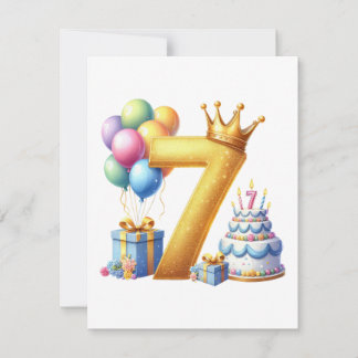 Goldener 7. Geburtstag Einladung