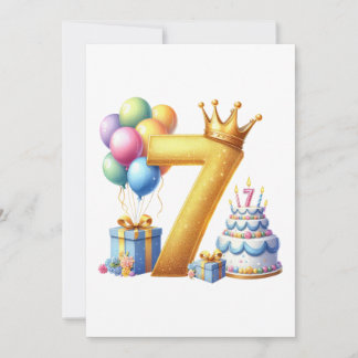 Goldener 7. Geburtstag Einladung