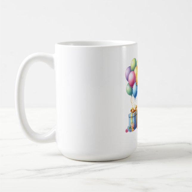 Goldener 7. Geburtstag Kaffeetasse (Links)