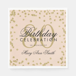 Goldener 80. Geburtstag Glitzer Confetti Blush Pin Serviette