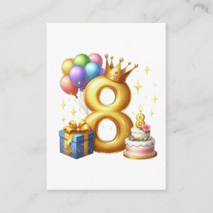 Goldener 8. Geburtstag Begleitkarte