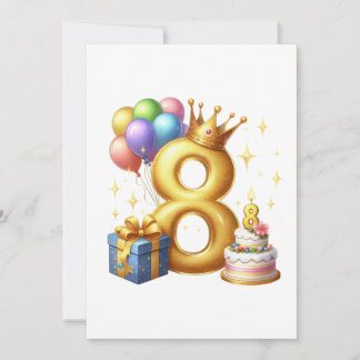 Goldener 8. Geburtstag Einladung