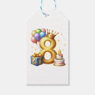 Goldener 8. Geburtstag Geschenkanhänger