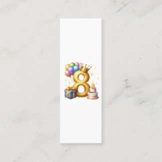 Goldener 8. Geburtstag Telefonnummerkarte