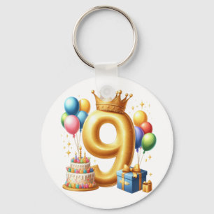 Goldener 9. Geburtstag Schlüsselanhänger