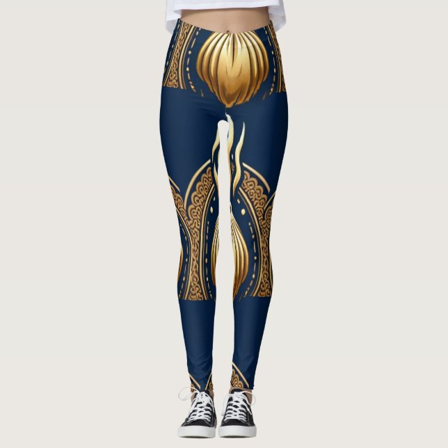 goldener abstrakter Vektor Leggings (Vorderseite)