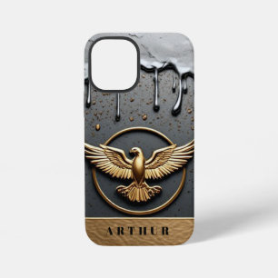 Goldener Adler Emblem mit ausgebreiteten Flügeln iPhone 12 Mini Hülle