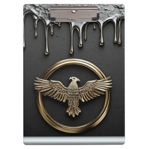 Goldener Adler-Emblem mit ausgebreiteten Flügeln Klemmbrett