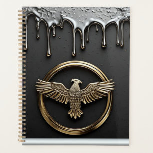 Goldener Adler-Emblem mit ausgebreiteten Flügeln Planer