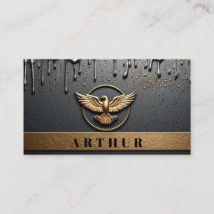 Goldener Adler-Emblem mit ausgebreiteten Flügeln Visitenkarte