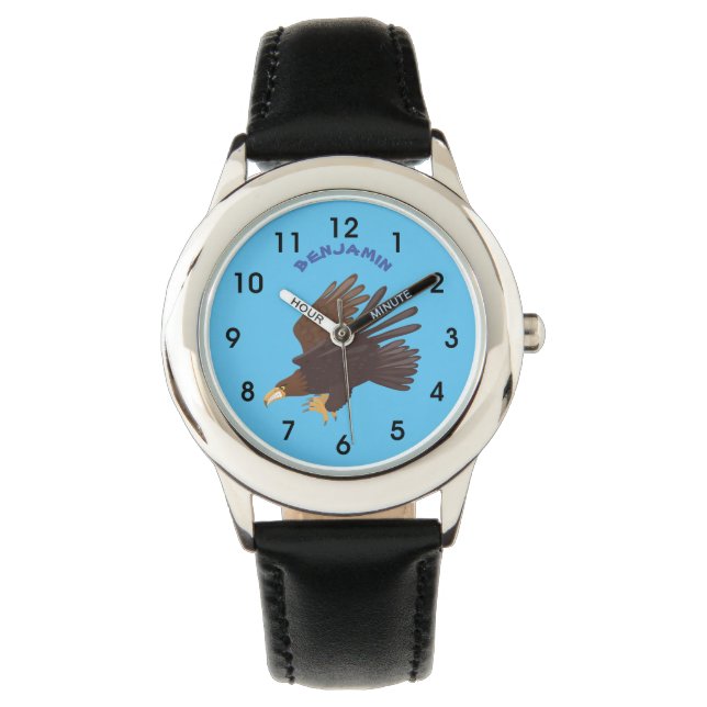 Goldener Adler, lustige Cartoon-Illustration Armbanduhr (Vorderseite)