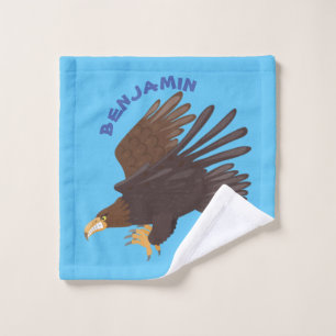 Goldener Adler, lustige Cartoon-Illustration Badhandtuch Set