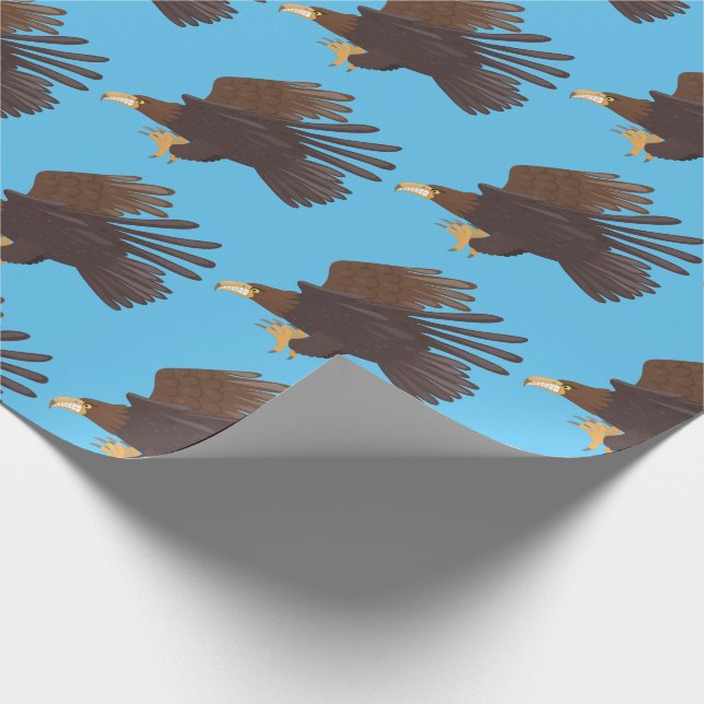 Goldener Adler, lustige Cartoon-Illustration Geschenkpapier (Ecke)