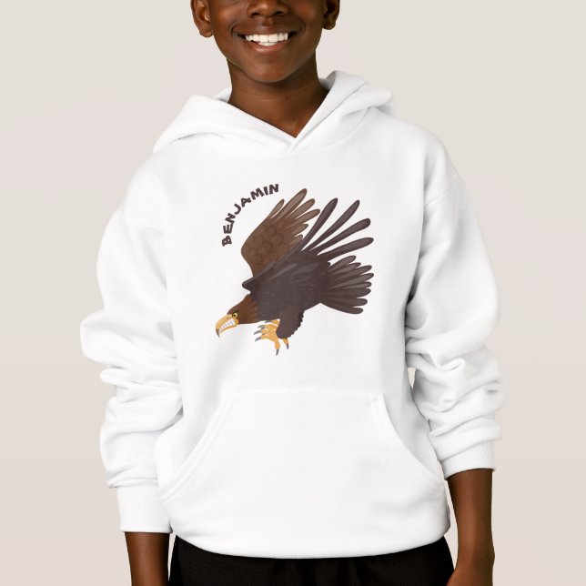 Goldener Adler, lustige Cartoon-Illustration Hoodie (Vorderseite)