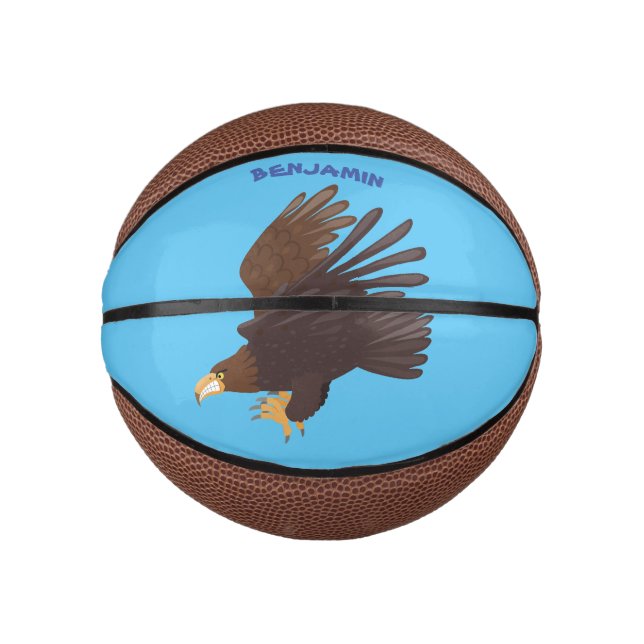 Goldener Adler, lustige Cartoon-Illustration Mini Basketball (Vorderseite)