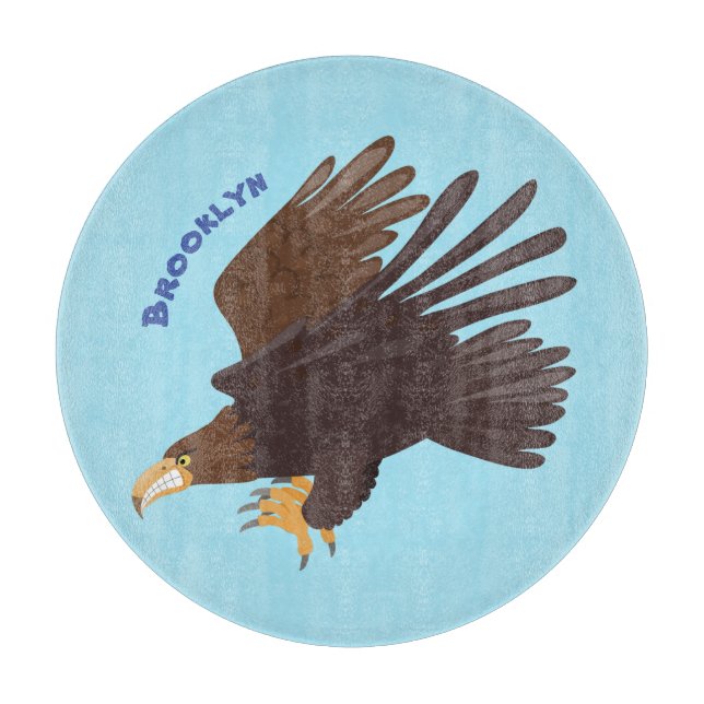 Goldener Adler, lustige Cartoon-Illustration Schneidebrett (Vorderseite)