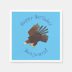 Goldener Adler, lustige Cartoon-Illustration Serviette