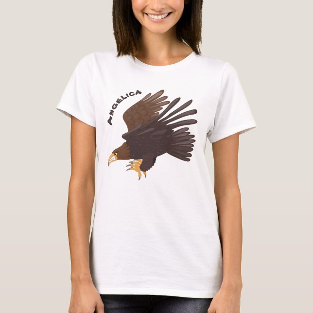 Goldener Adler, lustige Cartoon-Illustration T-Shirt (Vorderseite)