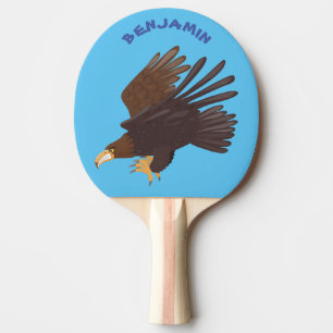 Goldener Adler, lustige Cartoon-Illustration Tischtennis Schläger