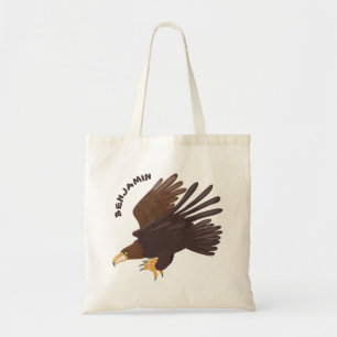 Goldener Adler, lustige Cartoon-Illustration Tragetasche