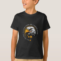Goldener Adler mit Sternen und Zitat