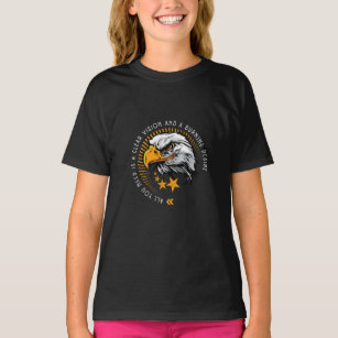 Goldener Adler mit Sternen und Zitat T-Shirt