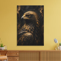 Goldener Adler Skulptural 3D Luxus Feine Kunst