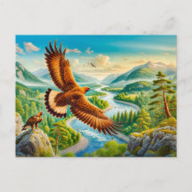 Goldener Adler über das Bergtal