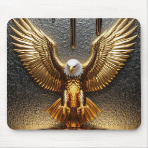 Goldener Adleranhänger tropft flüssiges Metall Mousepad
