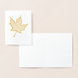 Goldener Ahornblatt Folienkarte