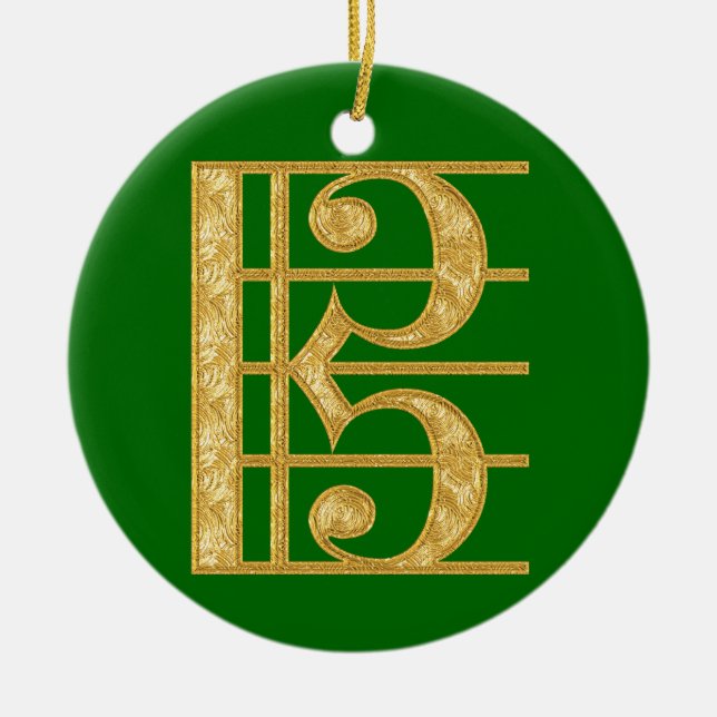 Goldener AltClef Keramik Ornament (Vorne)
