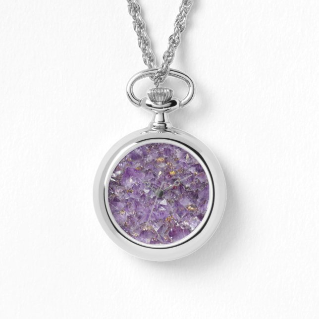 Goldener Amethyst-Schimmer Armbanduhr (Vorderseite)