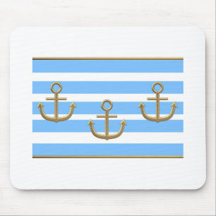 goldener Anker blaue weiße Hintergrund Mousepad