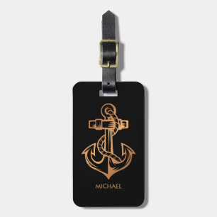 Goldener Anker Gepäckanhänger