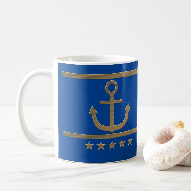 Goldener Anker, Symbole der Liebe . Kaffeetasse (Mit Donut)