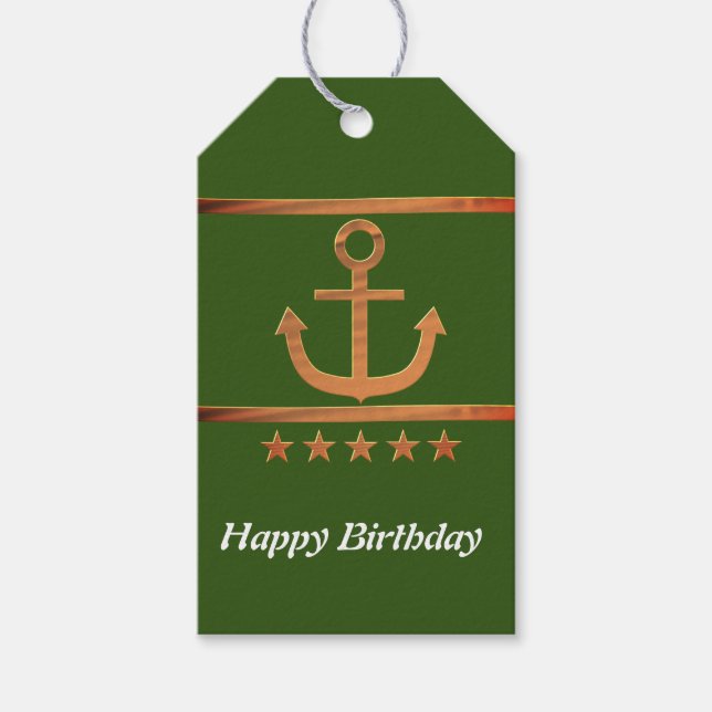 Goldener Anker, Symbole der Liebe, Personalisiert Geschenkanhänger (Vorderseite)