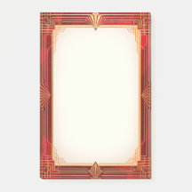 Goldener Art Deco Rahmen auf Rot