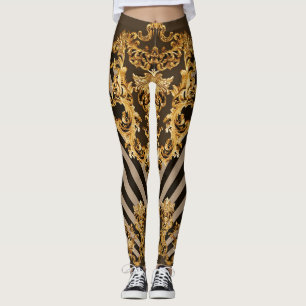 Goldener Barock: geometrisches Musterdesign Leggings