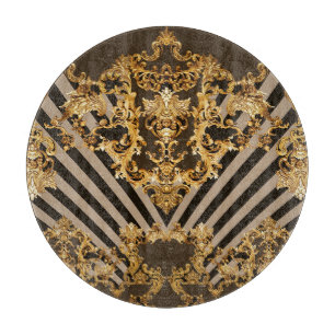 Goldener Barock: geometrisches Musterdesign Schneidebrett