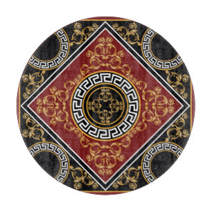 Goldener Barock: Griechische Motiv-Illustration. Schneidebrett