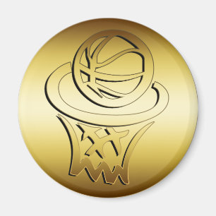 GOLDENER BASKETBALLKORB MAGNET
